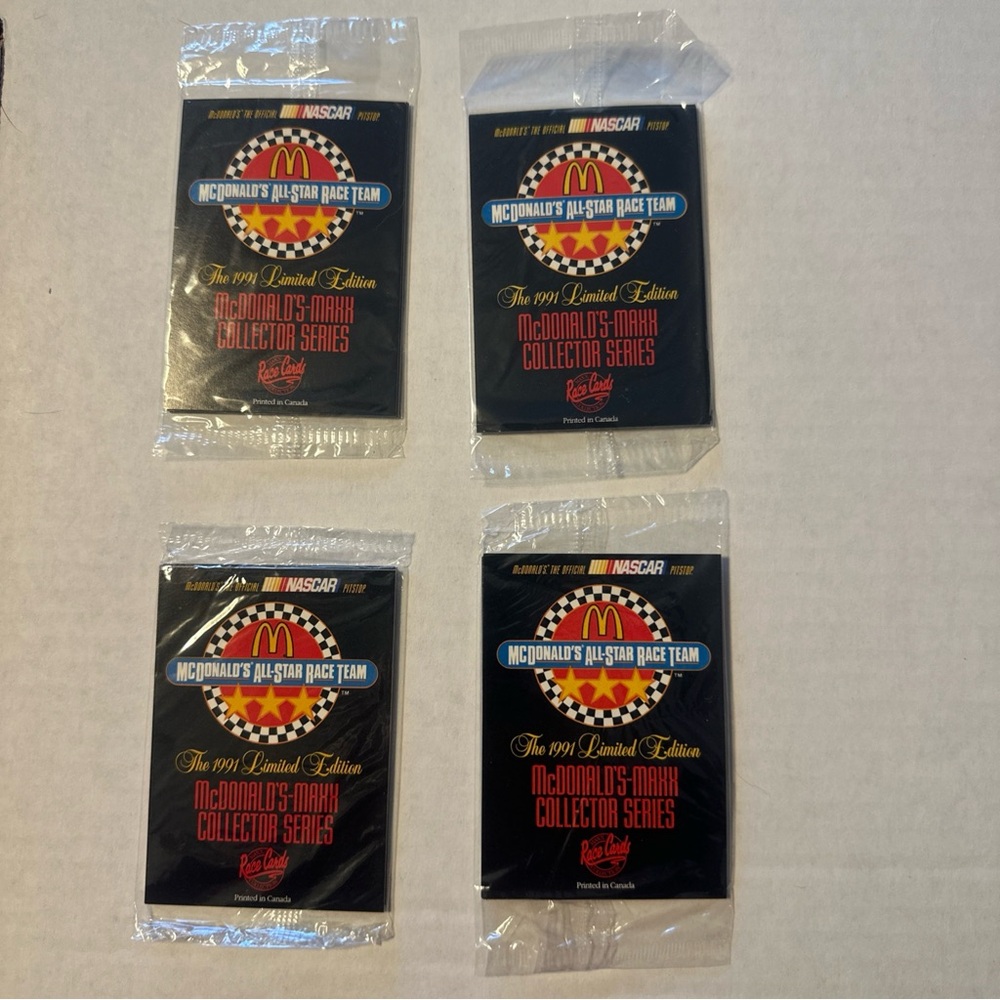 1991 McDonald's-Maxx Collector Series All-Star Race Team- 4 New Unopened Packs!